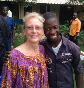 Bekki with Francis, the young man we are sending to the Adventist University in Cameroon.