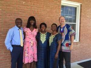 With the Sandy Family, Pastor Daniel on the Left, then Jewel, Jenny and Hannah.